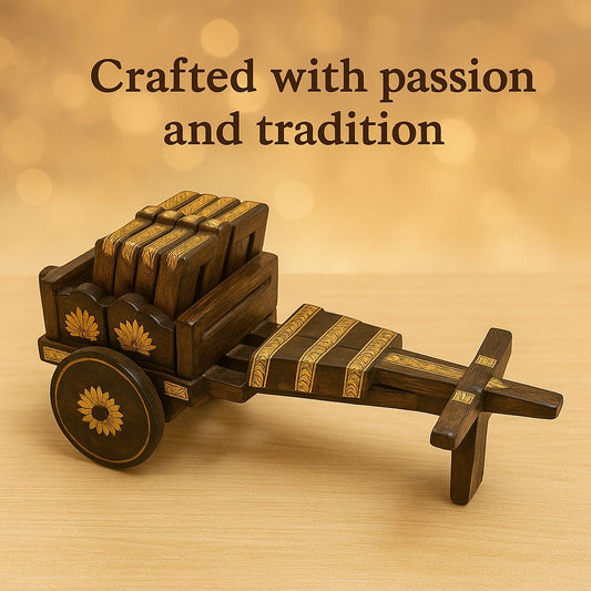 Handcrafted Wooden Tea Coaster Set – Elegant Table Protection