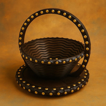 Handcrafted Antique Wooden Tray – Spring Motif | 15x10" Ornate Décor & Serving Tray