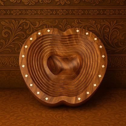 Handcrafted Wooden Apple-Shaped Spring Tray – 15x10" Decorative Fruit & Snack Basket