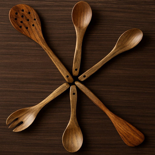 Rustic Mango-Wood Kitchen Spoons | Stirring, Serving & Décor
