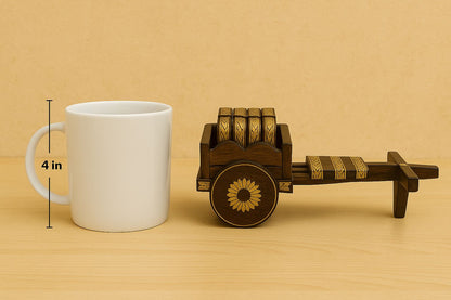 Handcrafted Wooden Tea Coaster Set – Elegant Table Protection