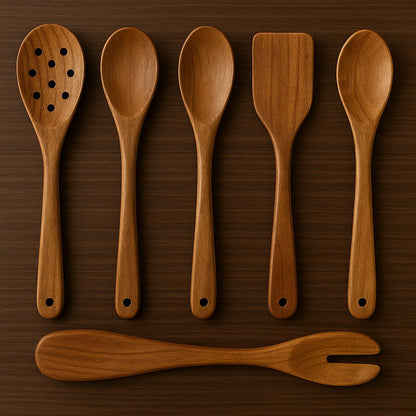 Rustic Mango-Wood Kitchen Spoons | Stirring, Serving & Décor
