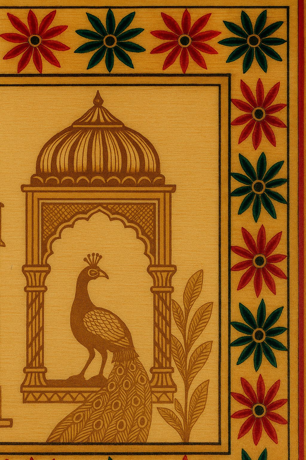 Square Wooden Minakari Tray – Hand-Painted Serving & Decorative Tray