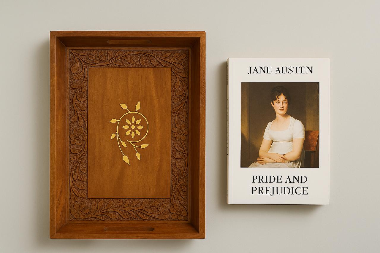 Handcrafted Wooden Tray – 15x10 Inches | Elegant Serving & Décor Piece