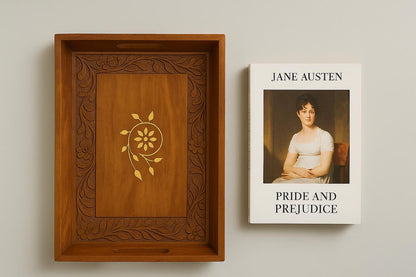 Handcrafted Wooden Tray – 15x10 Inches | Elegant Serving & Décor Piece