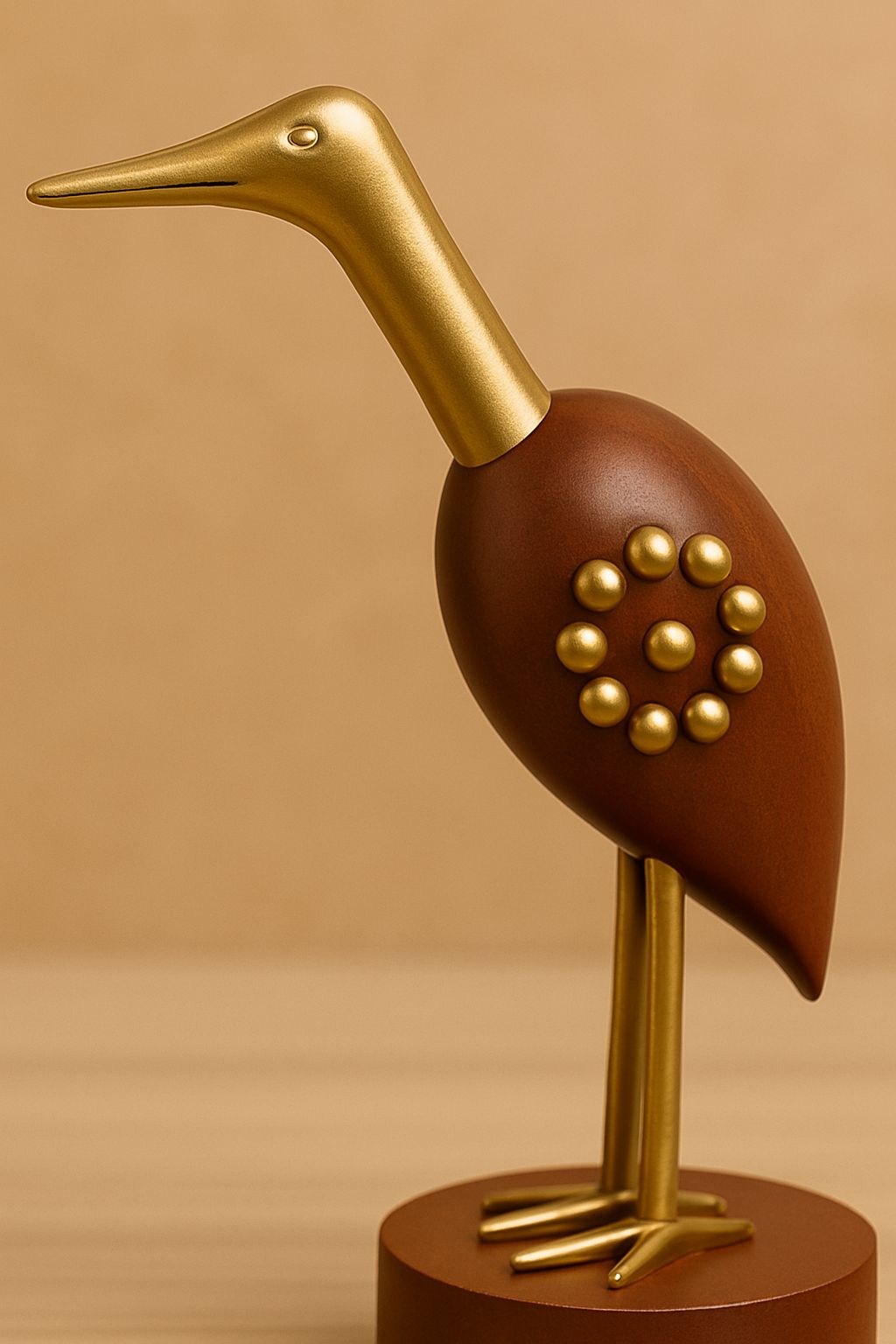 Handcrafted Wooden Bird Sculpture – Elegant Home Decor Accent (Set of 2)