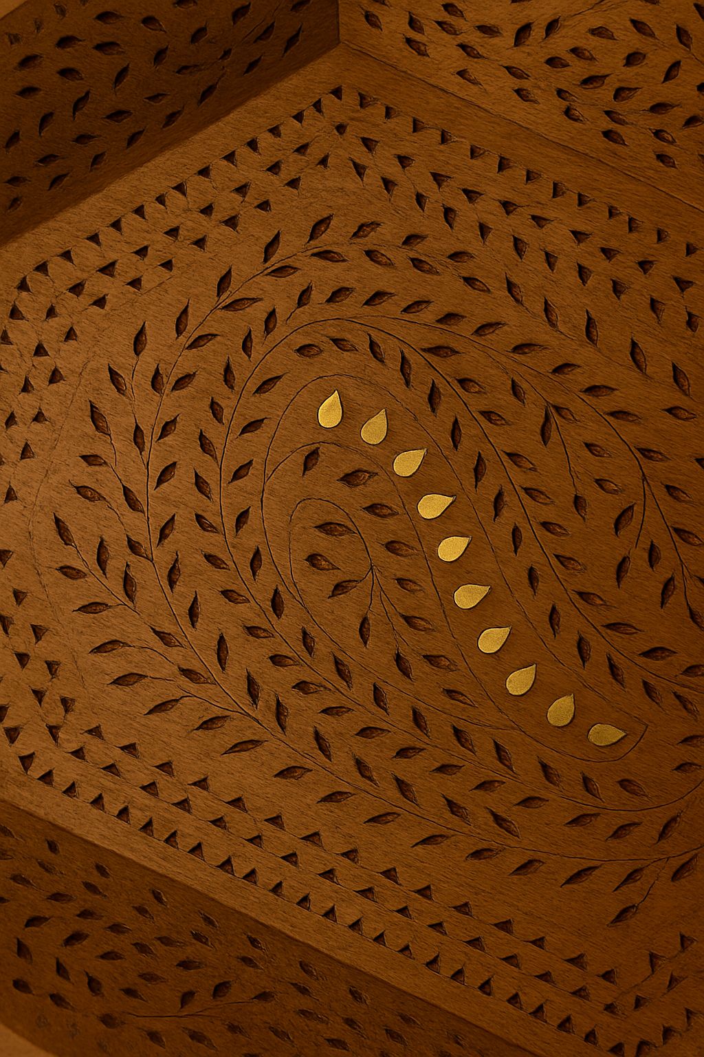 Handcrafted Large Wooden Carved Tray – 15x10 inches | Rustic Home Decor