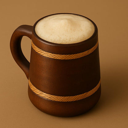 Handcrafted Wooden Beer Mug – Small Size (500 ml) | Rustic Drinkware