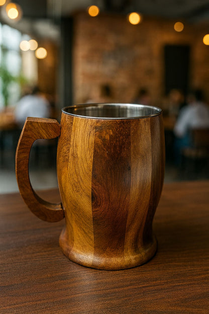 Rustic Wooden Mug - 250ml
