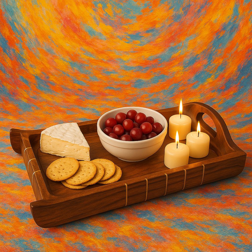 Handcrafted Wooden Tray Set – 3 Rustic Serving Trays